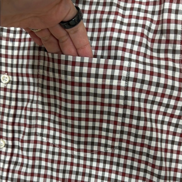 L.L. Bean Red & Brown Wrinkle Resistant Button Down Shirt Size Large - Picture 8 of 9